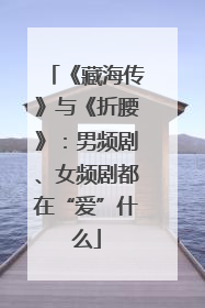 《藏海传》与《折腰》：男频剧、女频剧都在“爱”什么