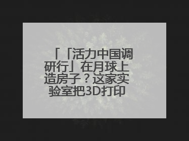 「活力中国调研行」在月球上造房子？这家实验室把3D打印“带上月球”