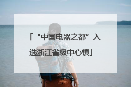 “中国电器之都”入选浙江省级中心镇