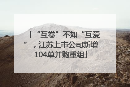 “互卷”不如“互爱”，江苏上市公司新增104单并购重组