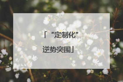 “定制化” 逆势突围