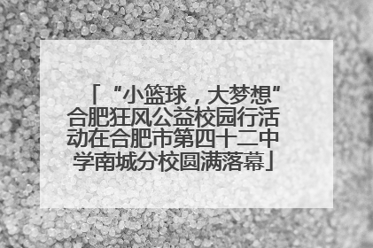 “小篮球，大梦想”合肥狂风公益校园行活动在合肥市第四十二中学南城分校圆满落幕