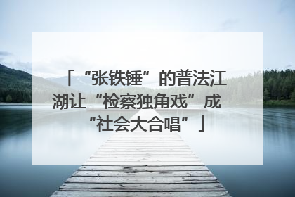 “张铁锤”的普法江湖让“检察独角戏”成“社会大合唱”