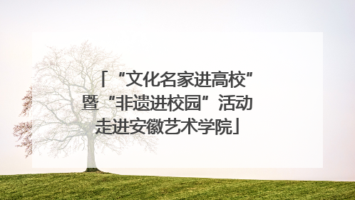 “文化名家进高校”暨“非遗进校园”活动走进安徽艺术学院
