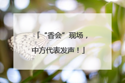 “香会”现场，中方代表发声！