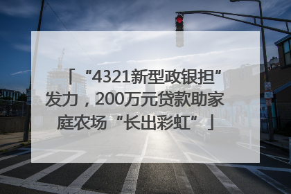 “4321新型政银担”发力，200万元贷款助家庭农场“长出彩虹”