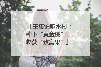 王集镇响水村：种下“黄金桃” 收获“致富果”