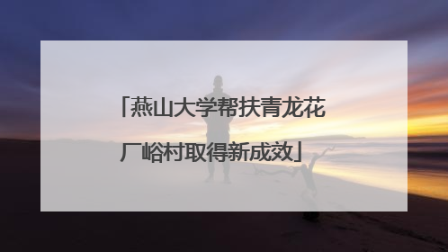 燕山大学帮扶青龙花厂峪村取得新成效