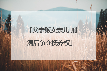 父亲贩卖亲儿 刑满后争夺抚养权