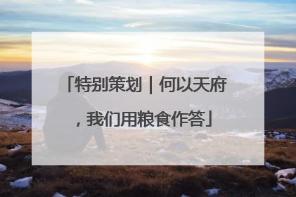 特别策划｜何以天府，我们用粮食作答