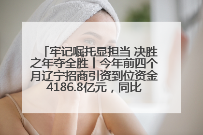牢记嘱托显担当 决胜之年夺全胜丨今年前四个月辽宁招商引资到位资金4186.8亿元，同比增长17.4%
