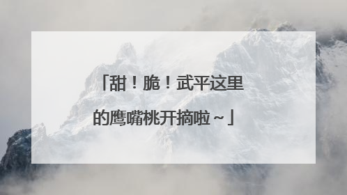 甜！脆！武平这里的鹰嘴桃开摘啦～
