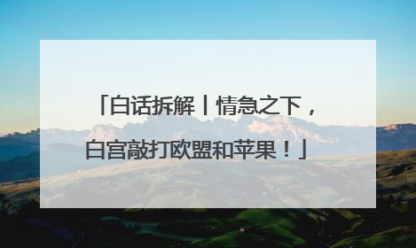 白话拆解丨情急之下，白宫敲打欧盟和苹果！