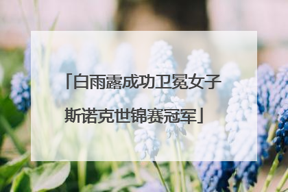 白雨露成功卫冕女子斯诺克世锦赛冠军
