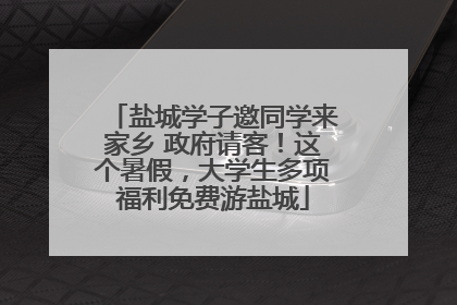 盐城学子邀同学来家乡 政府请客！这个暑假，大学生多项福利免费游盐城