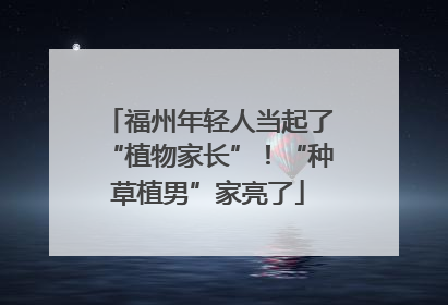 福州年轻人当起了“植物家长”！“种草植男”家亮了