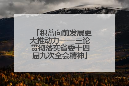 积蓄向前发展更大推动力——三论贯彻落实省委十四届九次全会精神