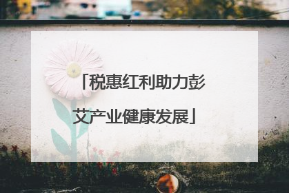 税惠红利助力彭艾产业健康发展