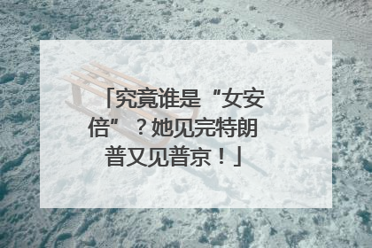 究竟谁是“女安倍”？她见完特朗普又见普京！