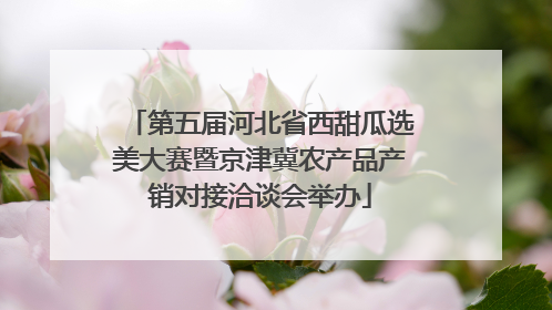 第五届河北省西甜瓜选美大赛暨京津冀农产品产销对接洽谈会举办