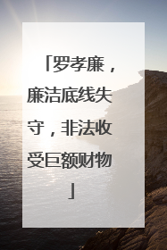 罗孝廉，廉洁底线失守，非法收受巨额财物