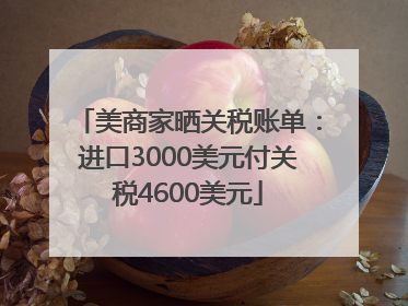 美商家晒关税账单：进口3000美元付关税4600美元