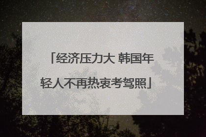 经济压力大 韩国年轻人不再热衷考驾照
