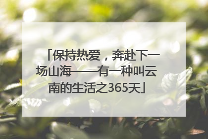 保持热爱，奔赴下一场山海——有一种叫云南的生活之365天