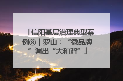 信阳基层治理典型案例⑧｜罗山：“微品牌”调出“大和谐”
