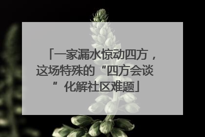 一家漏水惊动四方，这场特殊的“四方会谈”化解社区难题