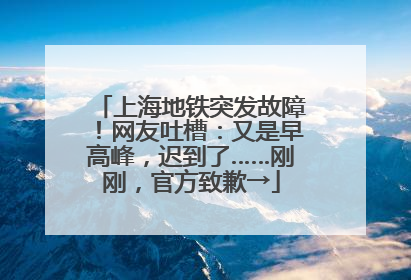 上海地铁突发故障！网友吐槽：又是早高峰，迟到了……刚刚，官方致歉→