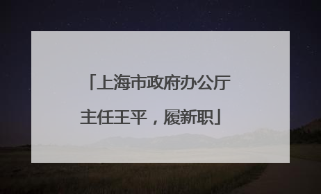 上海市政府办公厅主任王平，履新职
