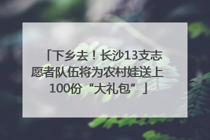 下乡去！长沙13支志愿者队伍将为农村娃送上100份“大礼包”