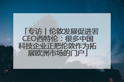 专访丨伦敦发展促进署CEO西特伦：很多中国科技企业正把伦敦作为拓展欧洲市场的门户