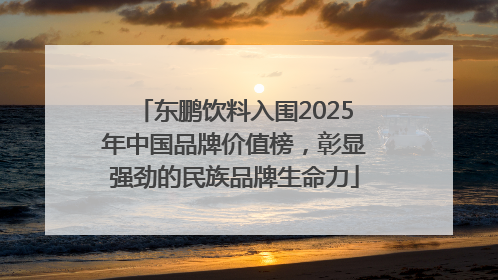 东鹏饮料入围2025年中国品牌价值榜，彰显强劲的民族品牌生命力