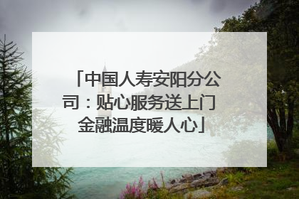 中国人寿安阳分公司：贴心服务送上门 金融温度暖人心