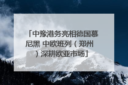 中豫港务亮相德国慕尼黑 中欧班列（郑州）深耕欧亚市场