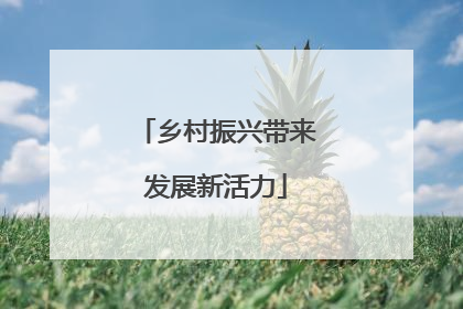 乡村振兴带来发展新活力