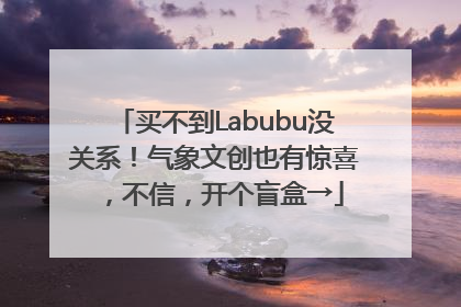 买不到Labubu没关系！气象文创也有惊喜，不信，开个盲盒→