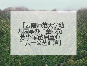 云南师范大学幼儿园举办“童眼览芳华·家韵启童心”六一文艺汇演