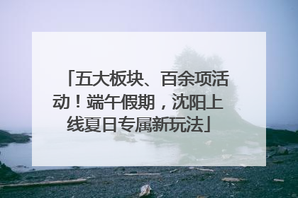 五大板块、百余项活动！端午假期，沈阳上线夏日专属新玩法