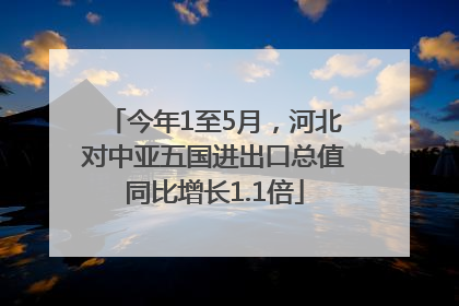 今年1至5月，河北对中亚五国进出口总值同比增长1.1倍