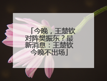 今晚，王楚钦对阵樊振东？最新消息：王楚钦今晚不出场