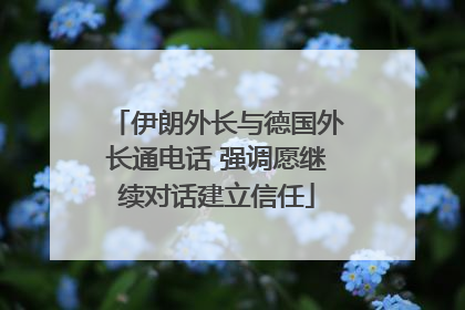 伊朗外长与德国外长通电话 强调愿继续对话建立信任