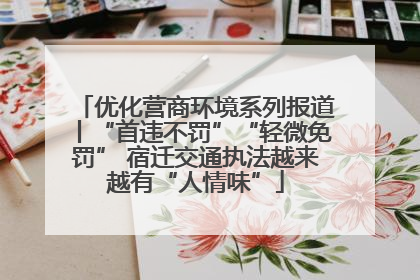 优化营商环境系列报道丨“首违不罚”“轻微免罚” 宿迁交通执法越来越有“人情味”