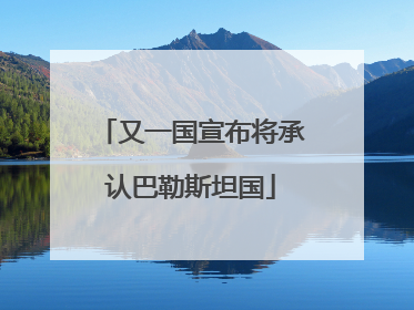 又一国宣布将承认巴勒斯坦国