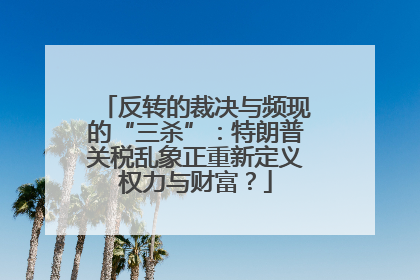 反转的裁决与频现的“三杀”：特朗普关税乱象正重新定义权力与财富？