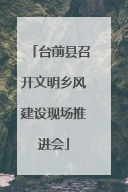 台前县召开文明乡风建设现场推进会