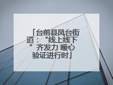 台前县凤台街道：“线上线下”齐发力 暖心验证进行时