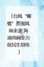 台风“蝴蝶”携强风雨来袭 海南电网全力保民生用电